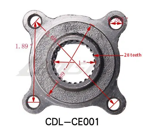 HUB FOR ATV AXLE